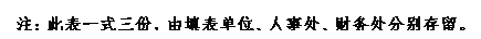 文本框: 注：此表一式三份，由填表单位、人事处、财务处分别存留。